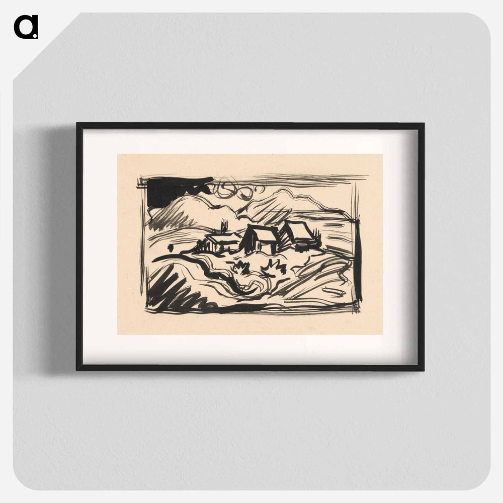 Landscape with cottages - アーノルド ピーター ワイズ クビンチャン Poster.