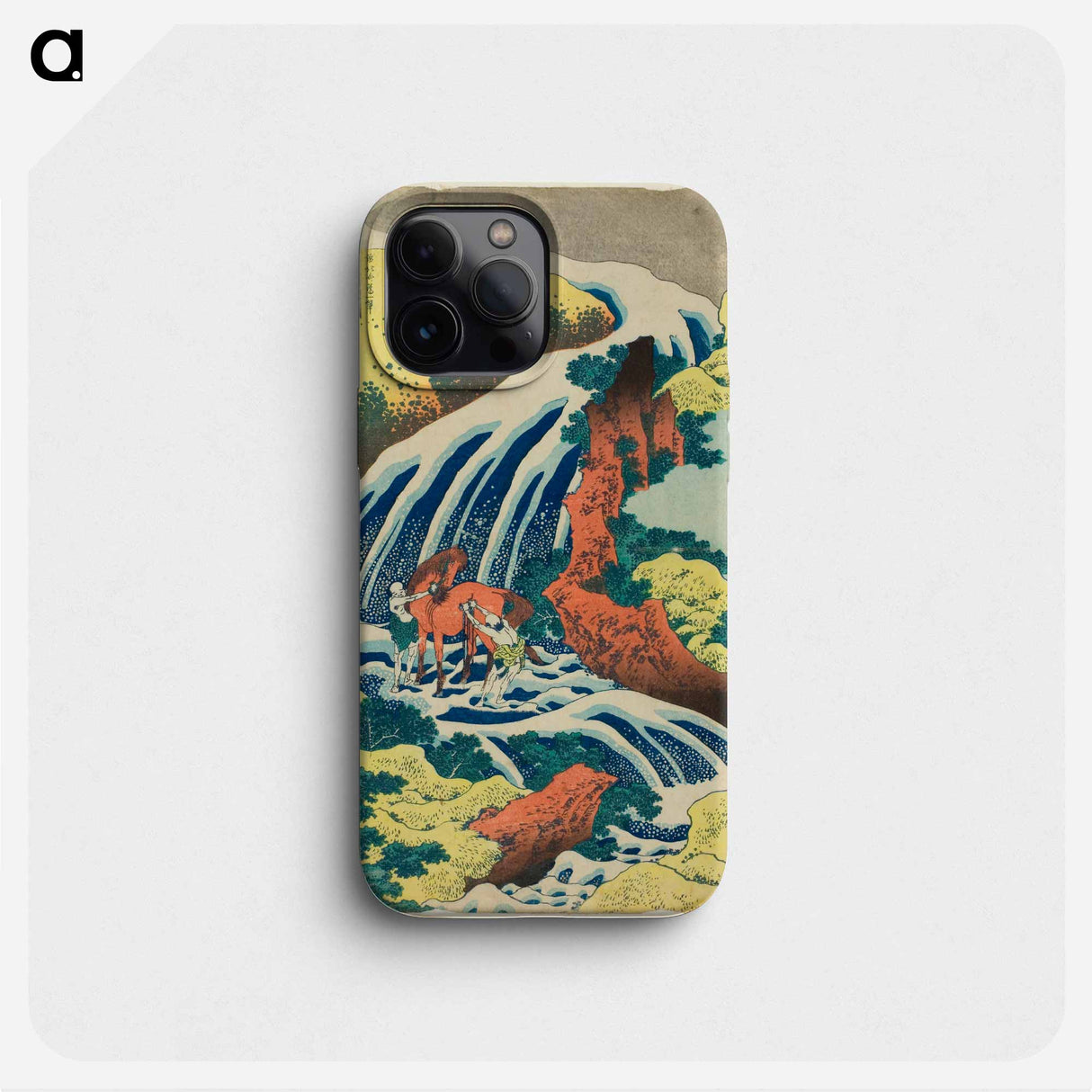 Waterfall where Yoshitsune washed his Horse, Yoshino, Yamato Province - Katsushika Hokusai Phone Case.