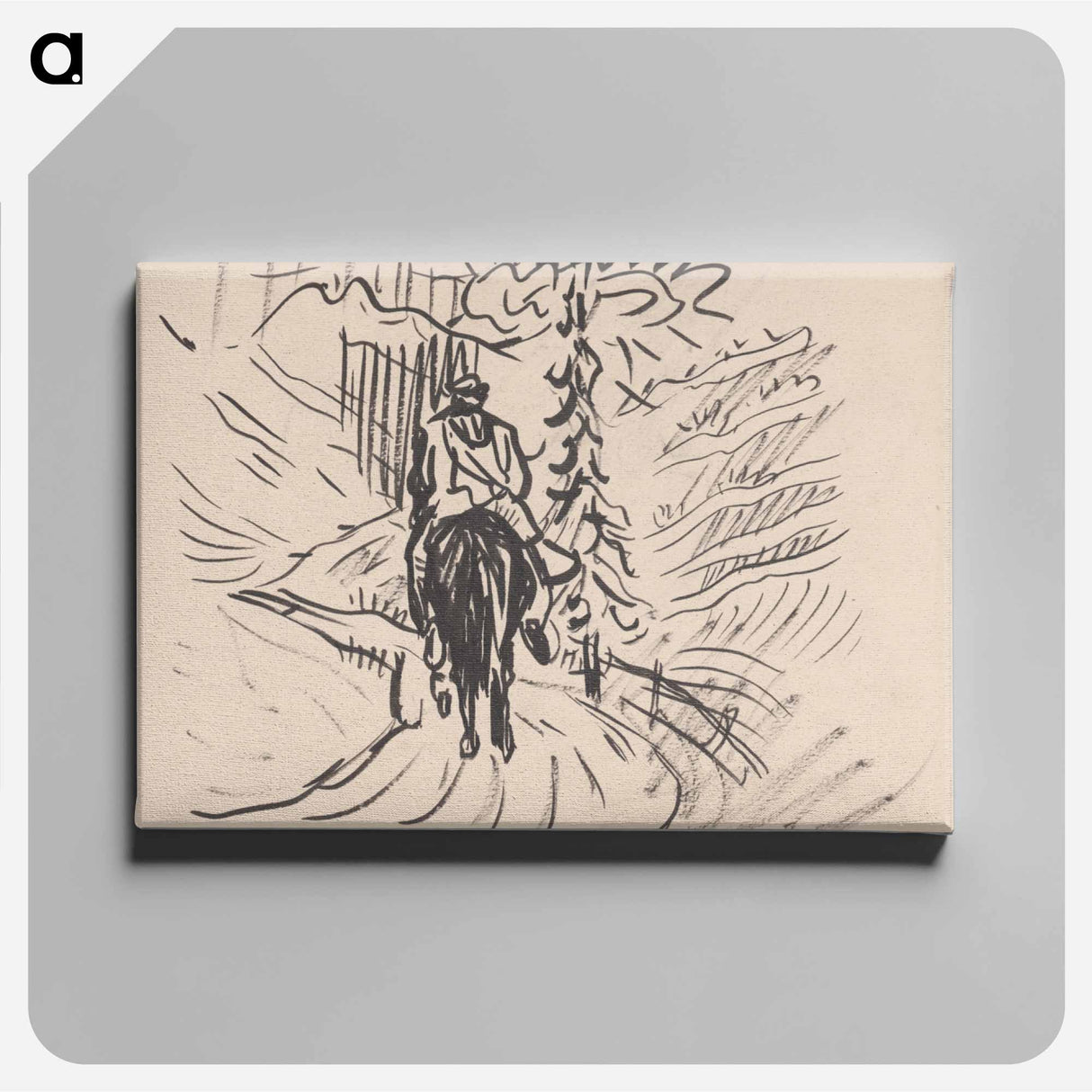 アートパネル-A man on a horse - アーノルド ピーター ワイズ クビンチャン Canvas.