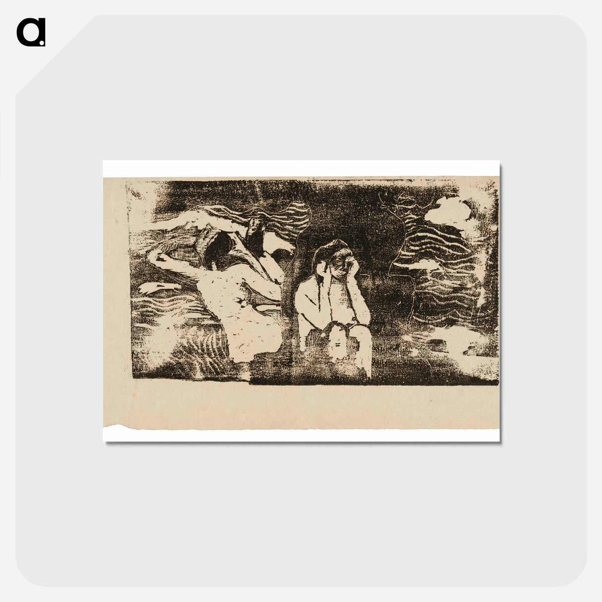 アートポストカード-At the Black Rocks - ポール ゴーギャン Postcard.