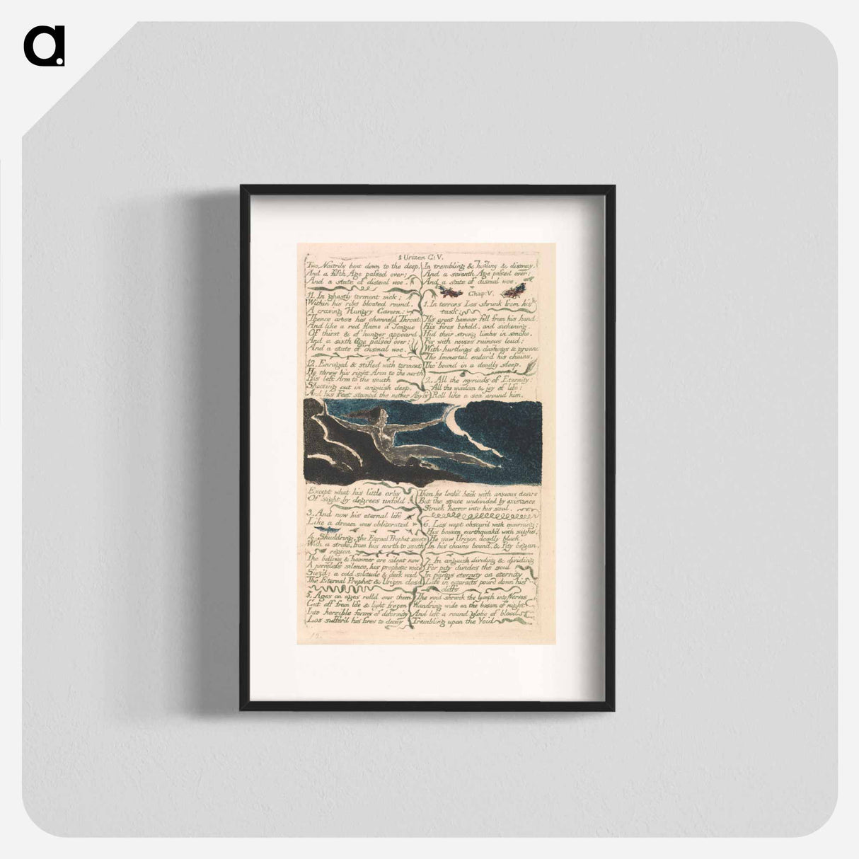 The First Book of Urizen, Plate 11, "Two nostrils bent down to the deep . . . ." - William Blake Poster.
