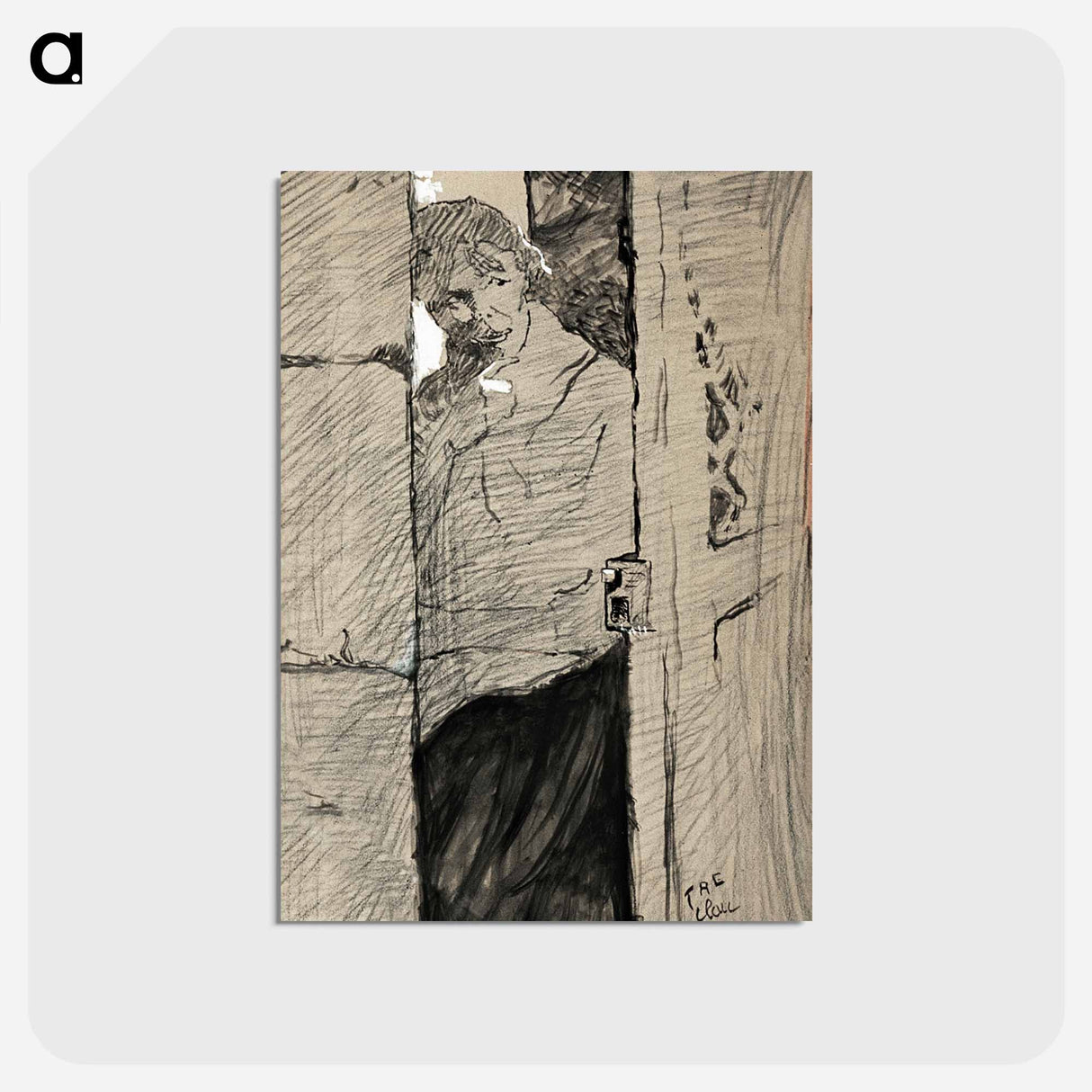 アートポストカード-At the Door - アンリ ド トゥールーズ ロートレック Postcard.