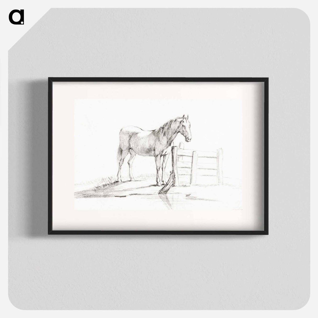 Standing horse at a fence - ジャン ベルナール Poster.