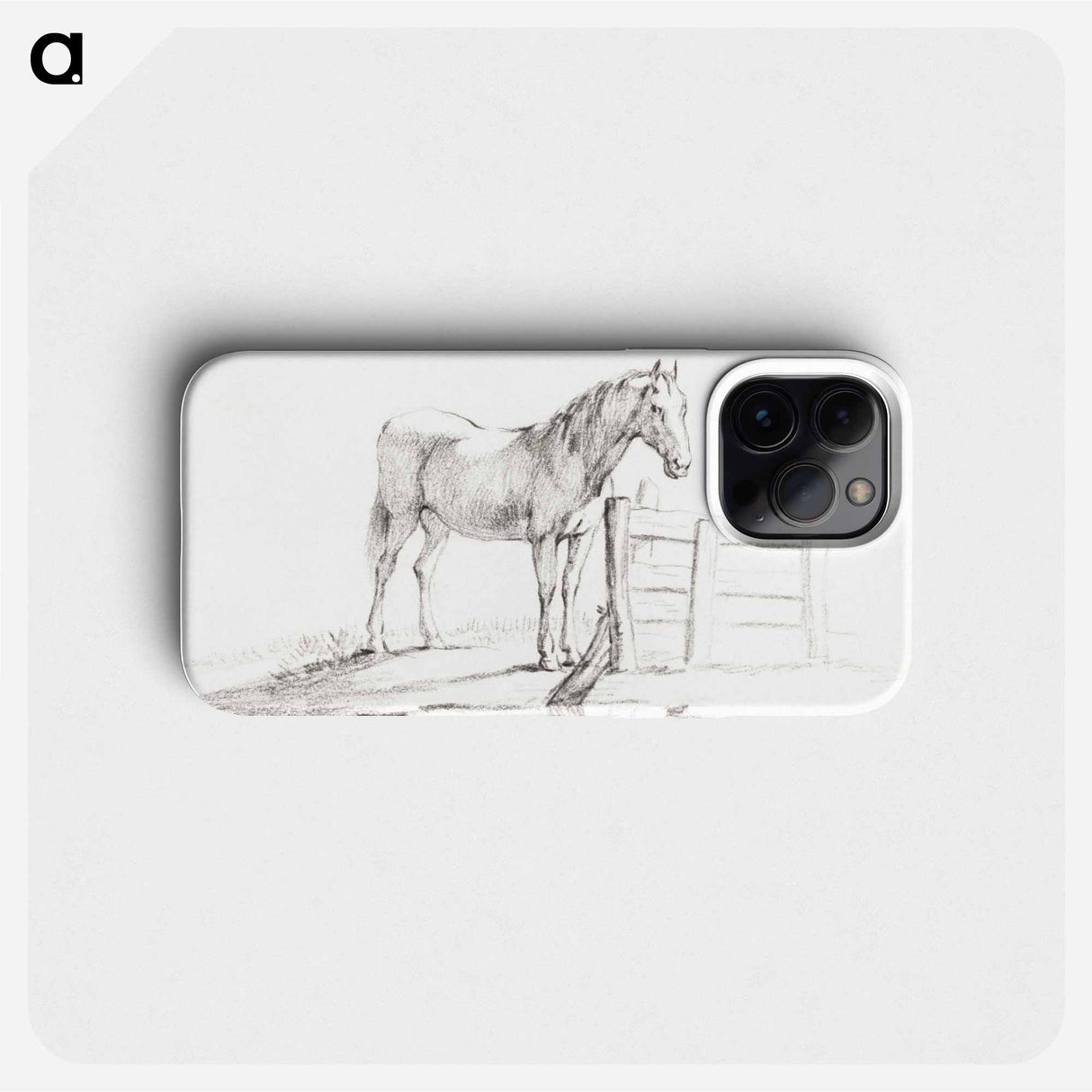 Standing horse at a fence - ジャン ベルナール Phone Case.