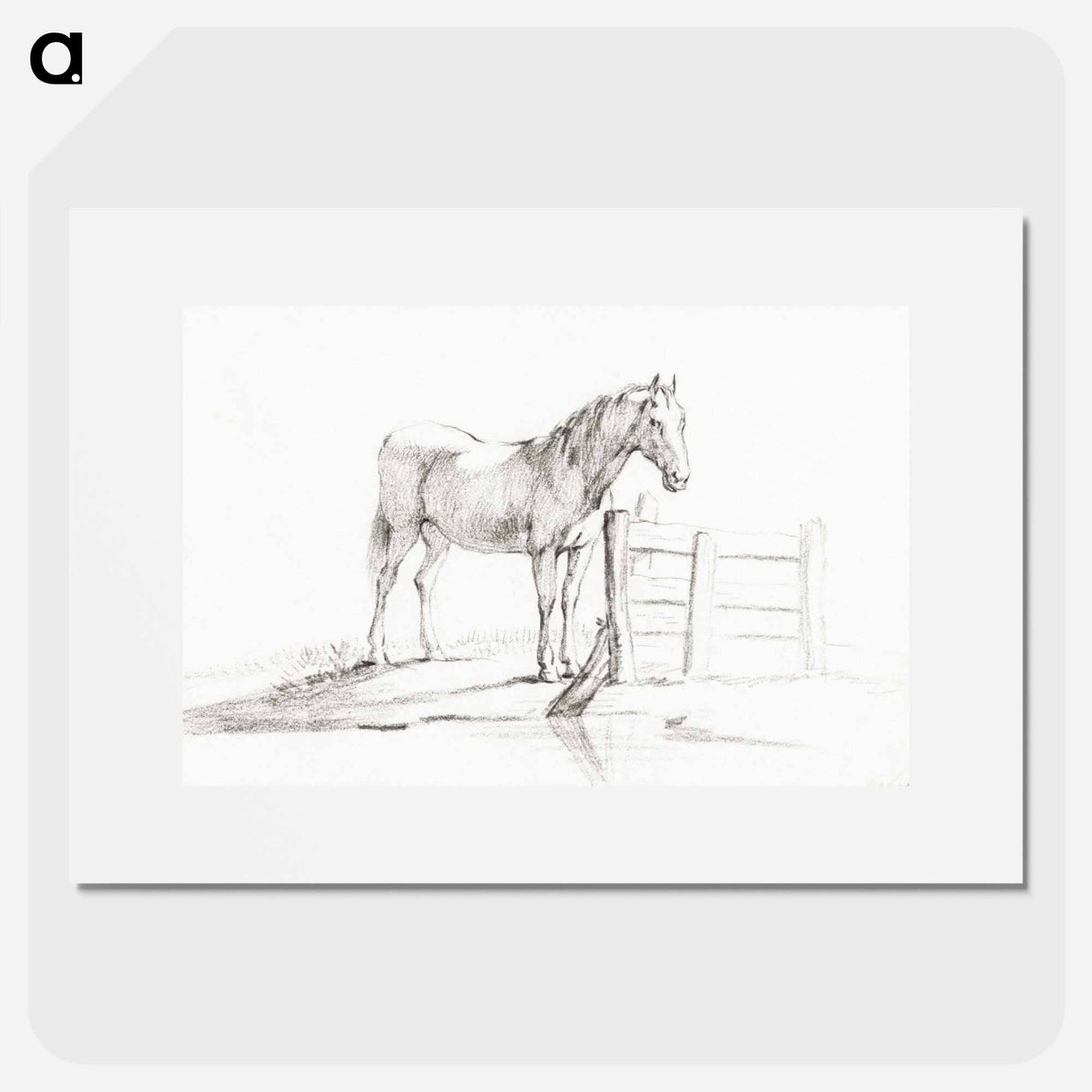 Standing horse at a fence - ジャン ベルナール Poster.