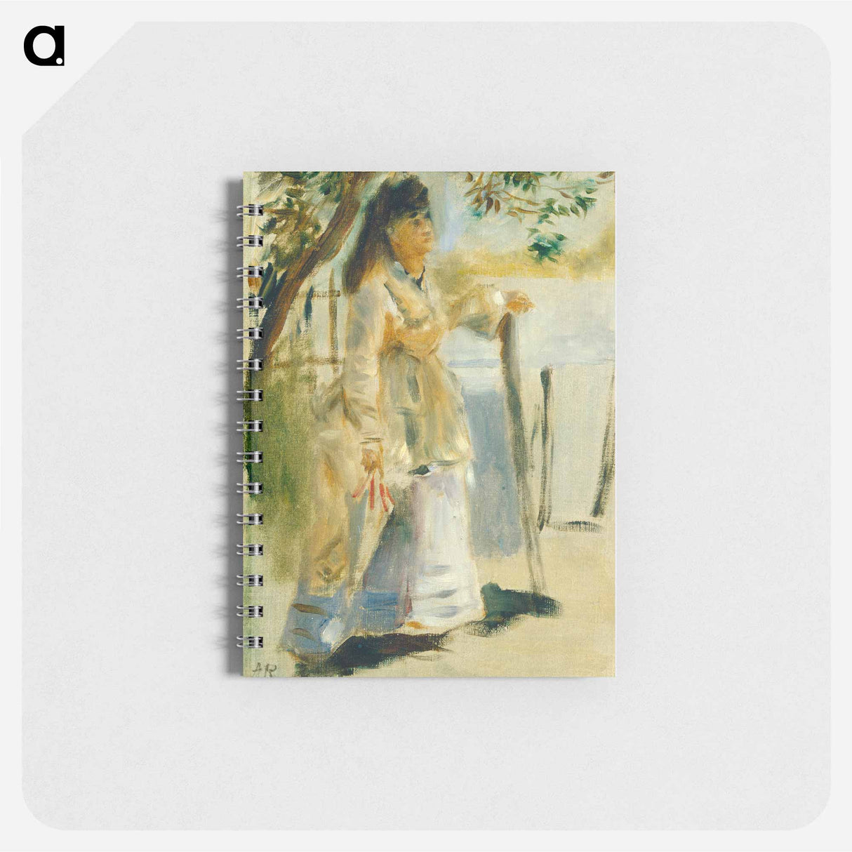 Woman by a Fence - ピエール オーギュスト ルノワール Memo.