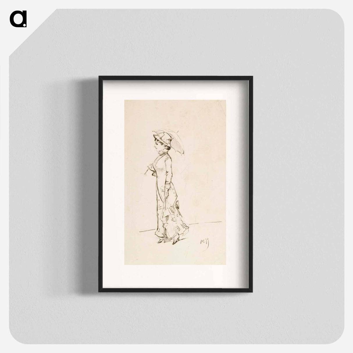 Nainen ja päivänvarjo - アルバート エーデルフェルト Poster.