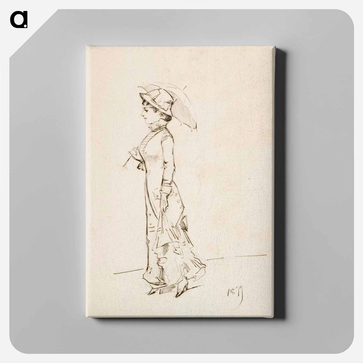 Nainen ja päivänvarjo - アルバート エーデルフェルト Canvas.