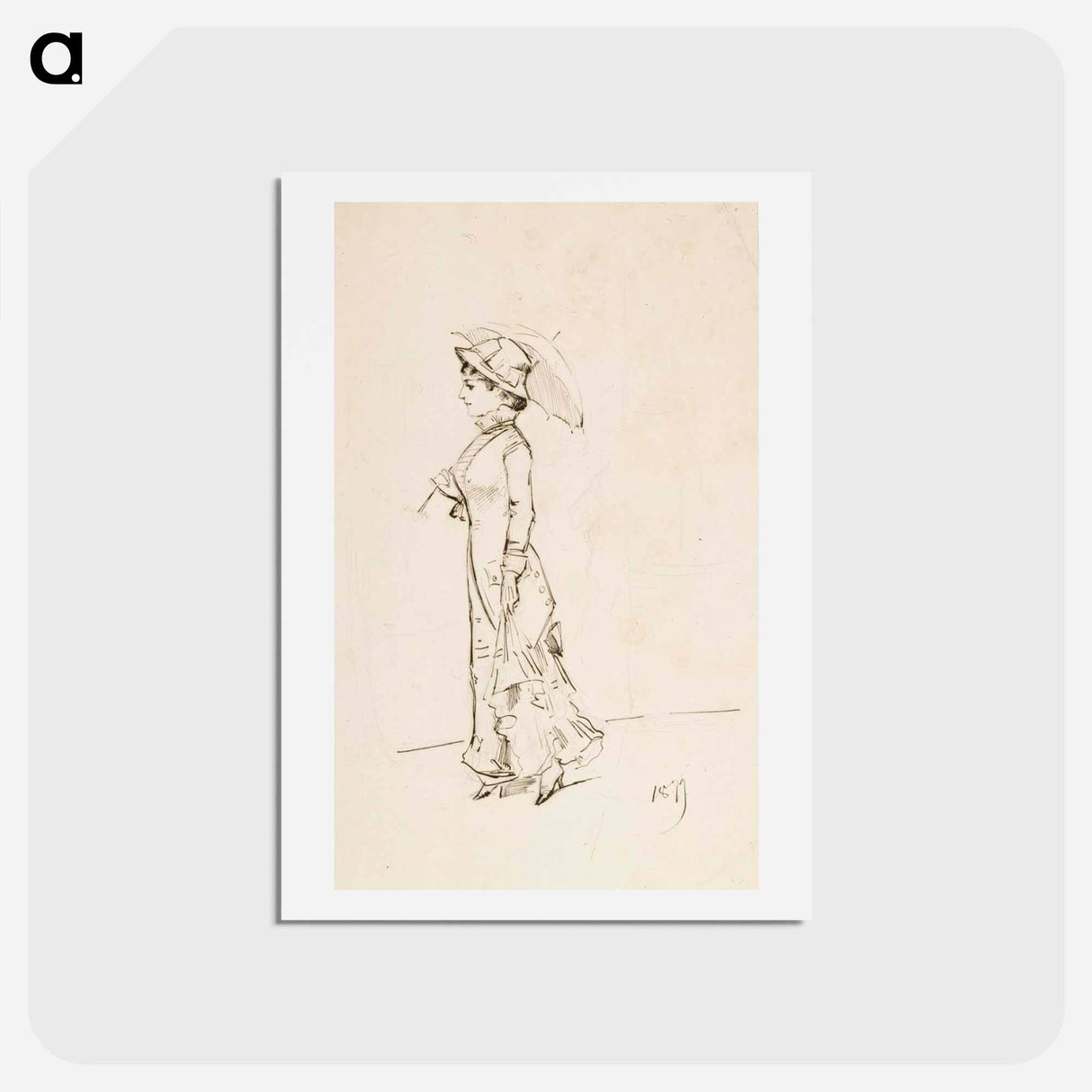 Nainen ja päivänvarjo - アルバート エーデルフェルト Postcard.