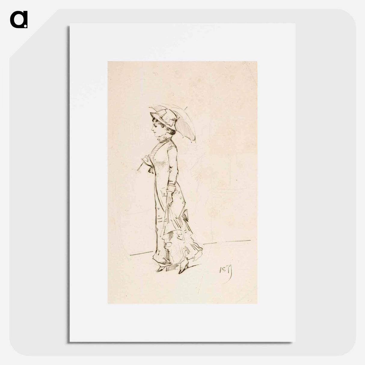 Nainen ja päivänvarjo - アルバート エーデルフェルト Poster.