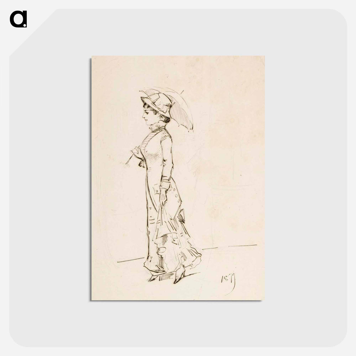 Nainen ja päivänvarjo - アルバート エーデルフェルト Postcard.