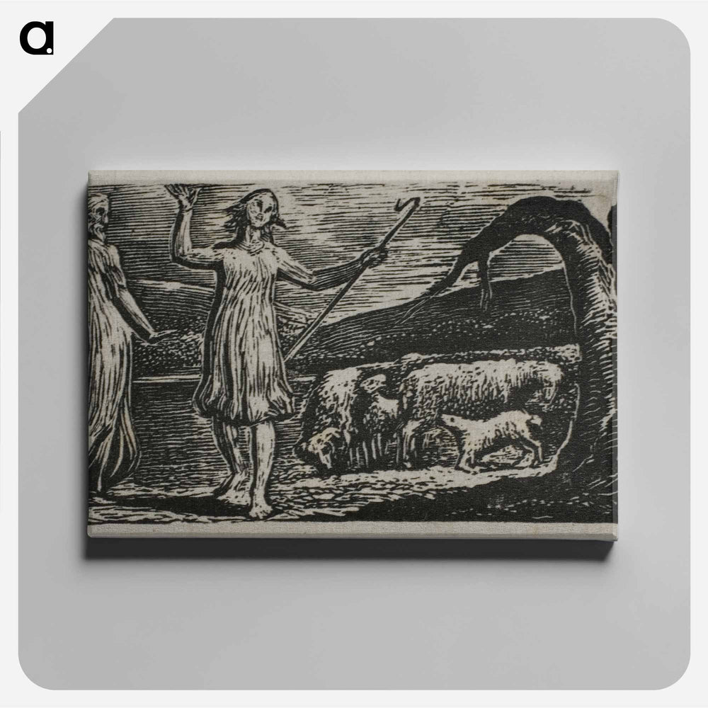 Colinet Departs in Sorrow: Riven Trunk at Right - William Blake Canvas.