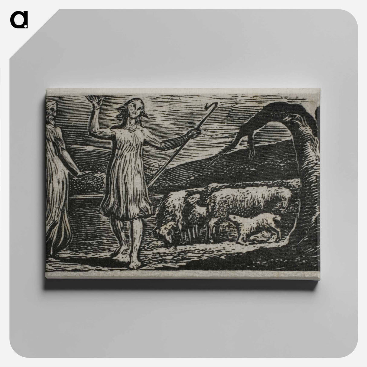 Colinet Departs in Sorrow: Riven Trunk at Right - William Blake Canvas.