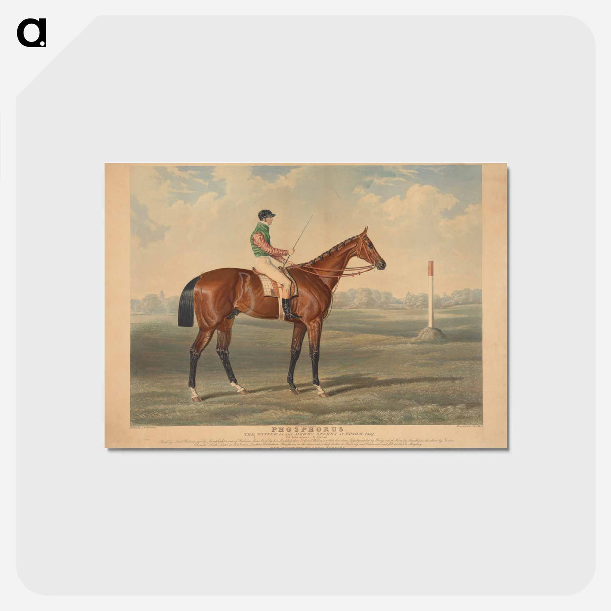アートポストカード-Racing: "Phosophorus", Rode by George Edwards, Winner of the Derby Stakes at Epsom
- イェール大学アートギャラリー Postcard.