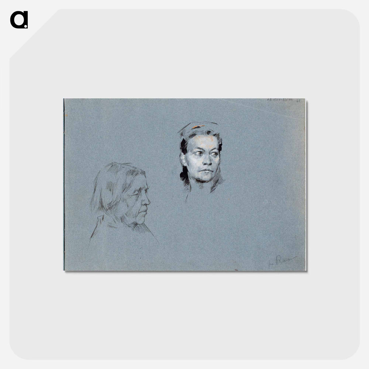 アートポストカード-(unknown) part of a sketchbook - アルバート エーデルフェルト Postcard.