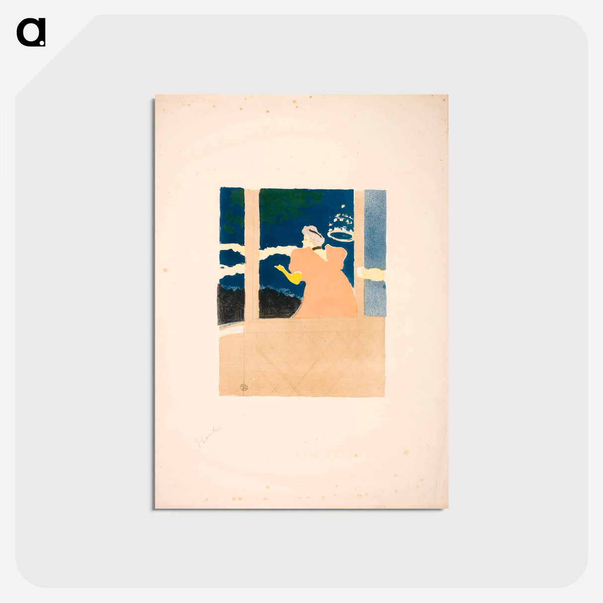 アートポストカード-Aux Ambassadeurs - chanteuse au café concert - アンリ ド トゥールーズ ロートレック Postcard.