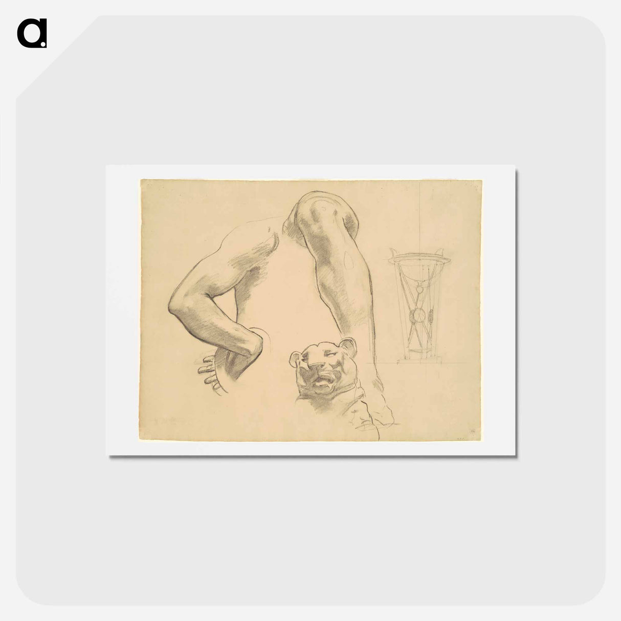 アートポストカード-Studies for "Classic and Romantic Art" - ジョン シンガー サージェント Postcard.