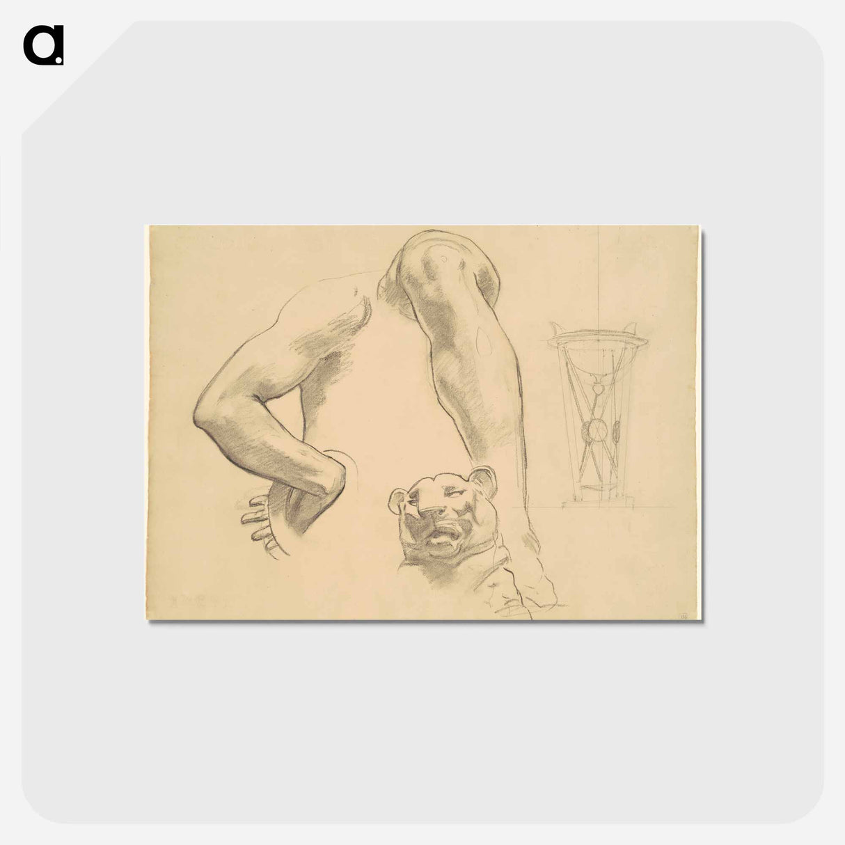 アートポストカード-Studies for "Classic and Romantic Art" - ジョン シンガー サージェント Postcard.