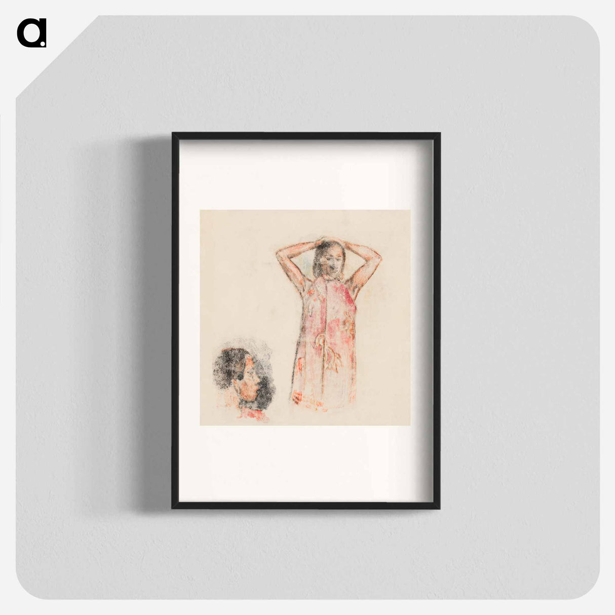 Tahitian Girl in Pink Pareu - Paul Gauguin Poster.