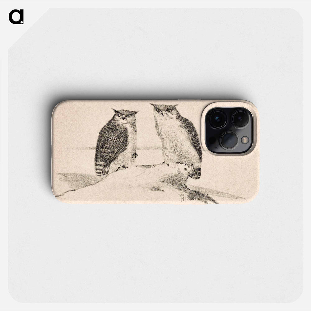Wenskaart met twee uilen - Theo van Hoytema Phone Case.