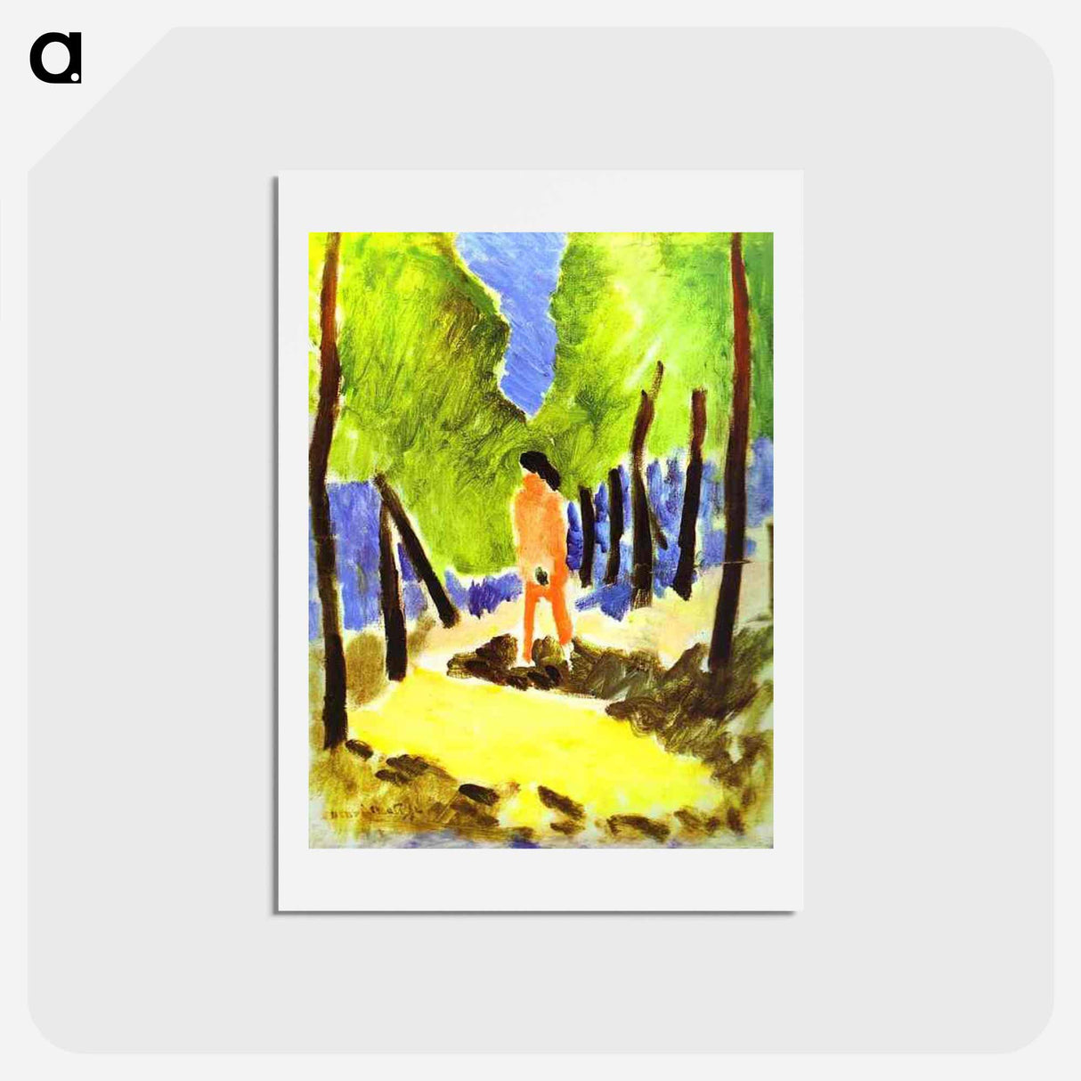 アートポストカード-Nude in Sunlit Landscape - アンリ マティス Postcard.