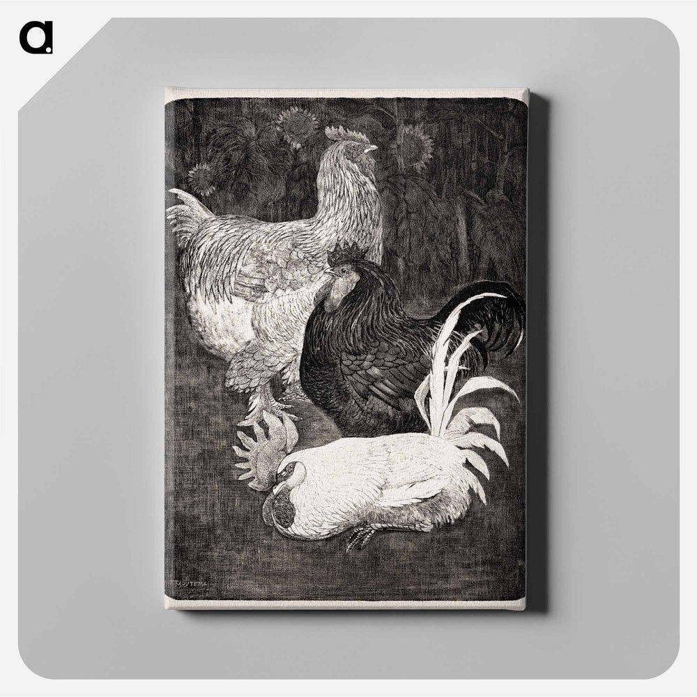 Drie hanen - Theo van Hoytema Canvas.