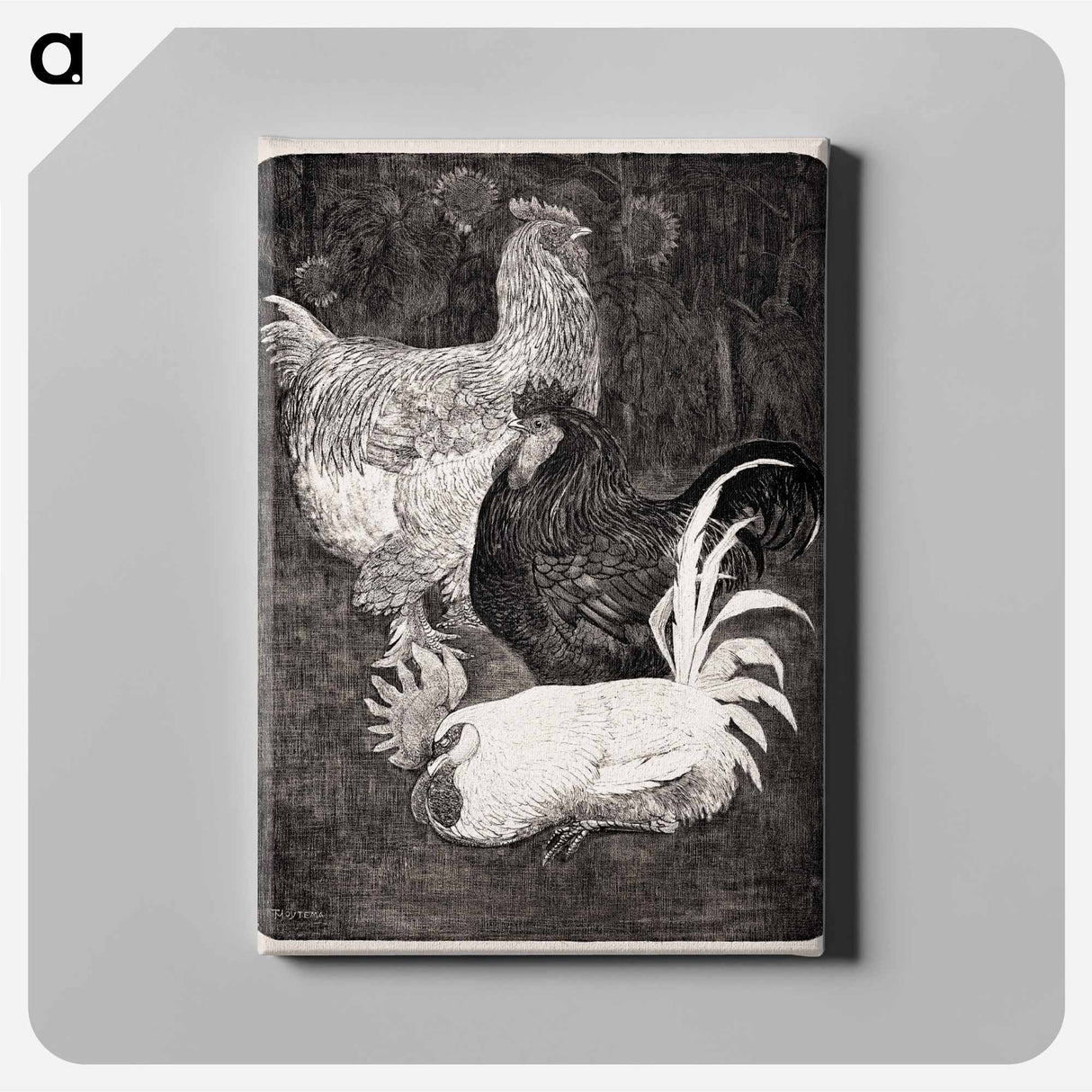 Drie hanen - Theo van Hoytema Canvas.