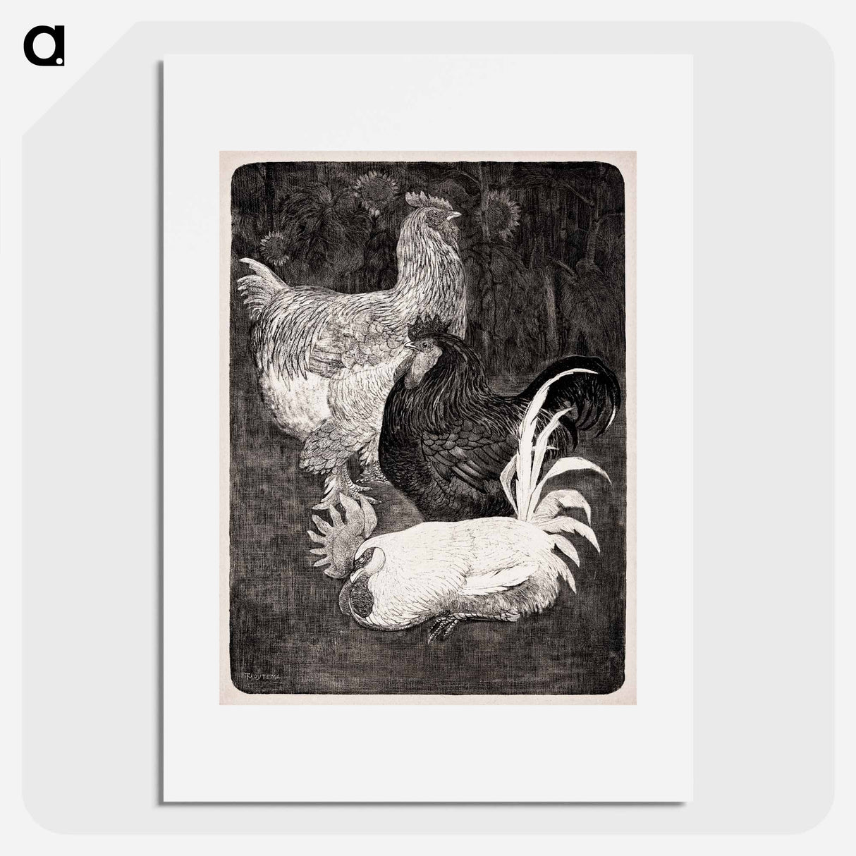 Drie hanen - Theo van Hoytema Poster.