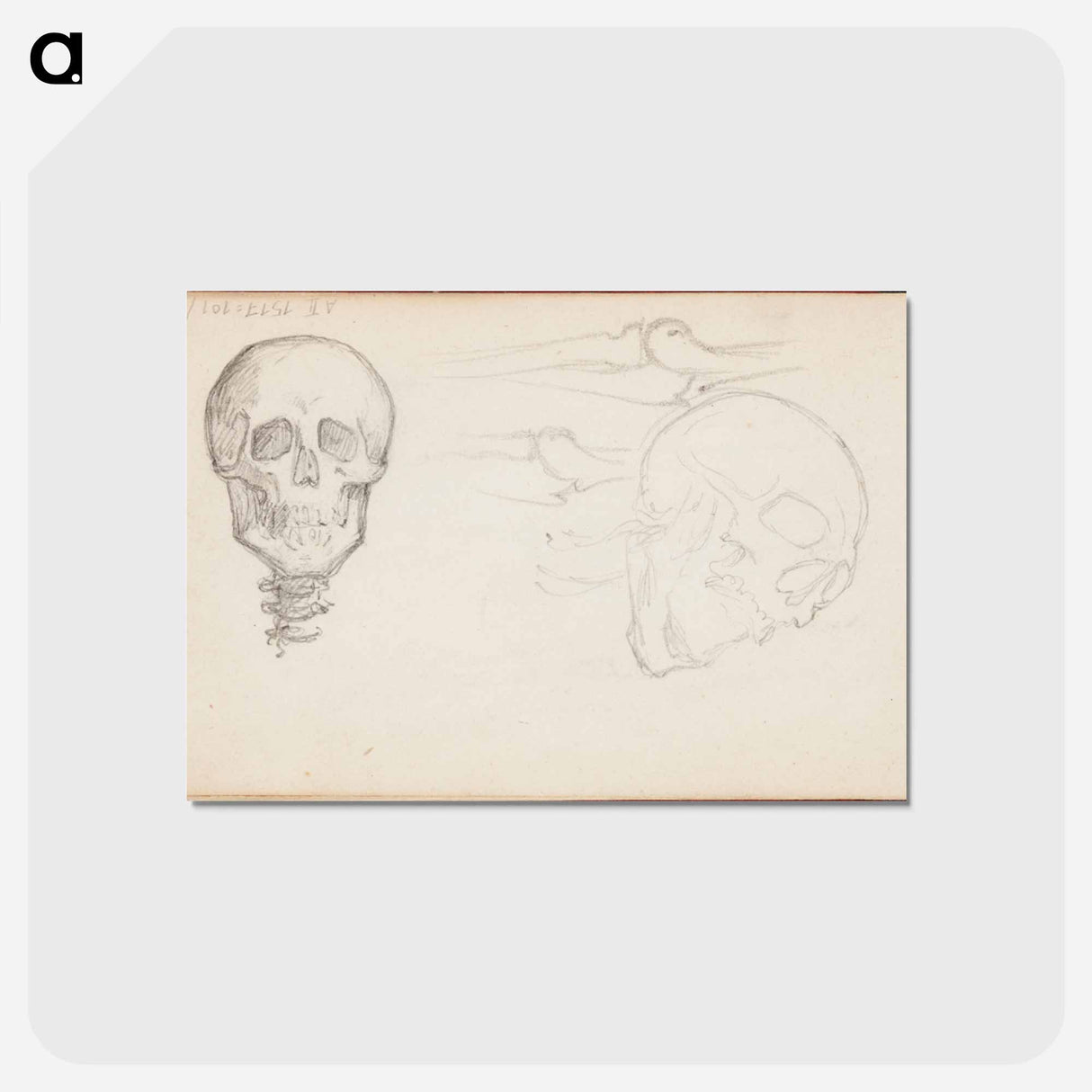 アートポストカード-(unknown) part of a sketchbook - アルバート エーデルフェルト Postcard.
