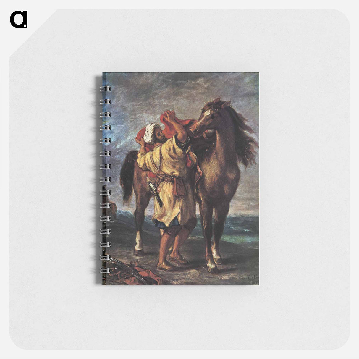アートメモ帳-A Moroccan Saddling a Horse - ウジェーヌ ドラクロワ Memo.