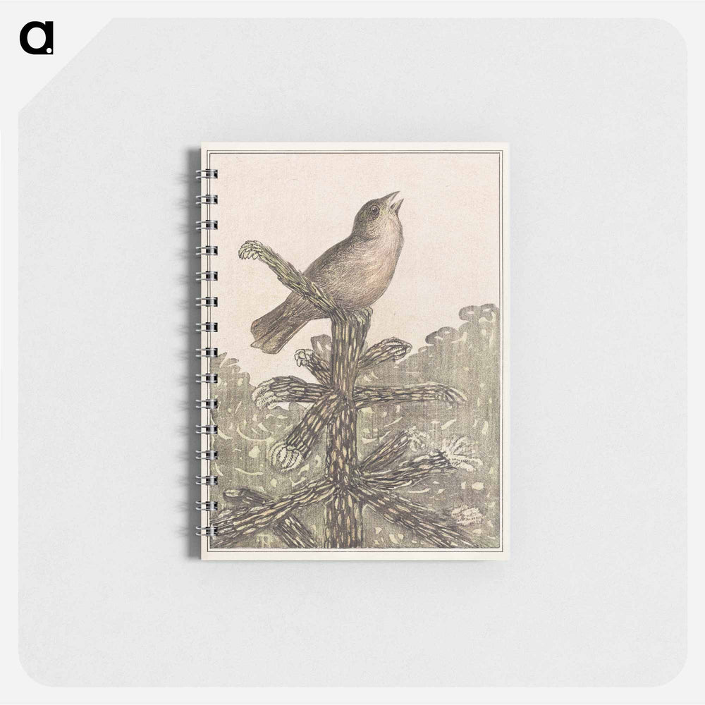 Zingende vogel op naaldboom - テオ ヴァン ホイテマ Memo.