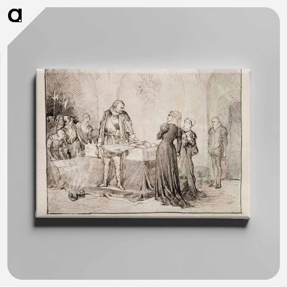 Kaarle-herttua herjaa klaus flemingin ruumista, sommitteluharjoitelma - アルバート エーデルフェルト Canvas.