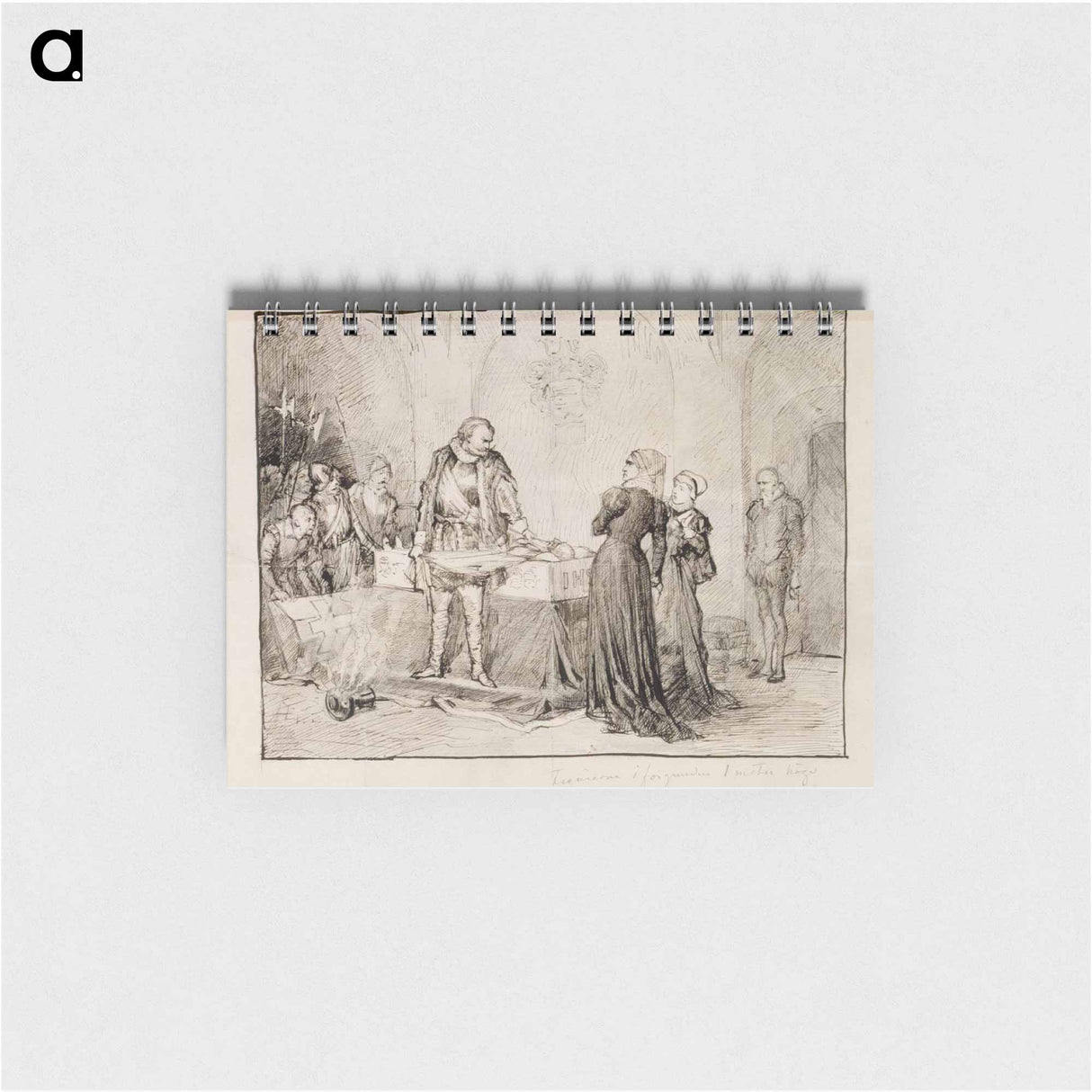 Kaarle-herttua herjaa klaus flemingin ruumista, sommitteluharjoitelma - アルバート エーデルフェルト Memo.