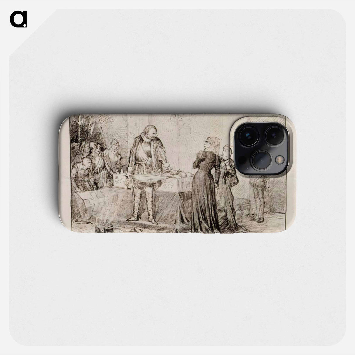 Kaarle-herttua herjaa klaus flemingin ruumista, sommitteluharjoitelma - アルバート エーデルフェルト Phone Case.