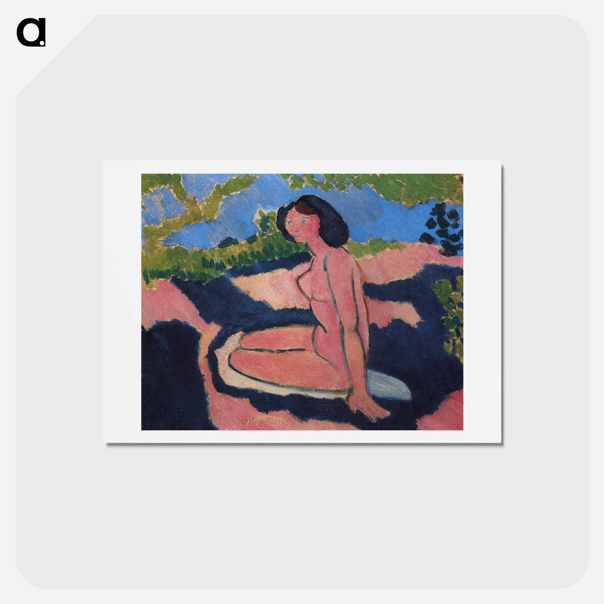 アートポストカード-Pink Nude, or Seated Nude - アンリ マティス Postcard.