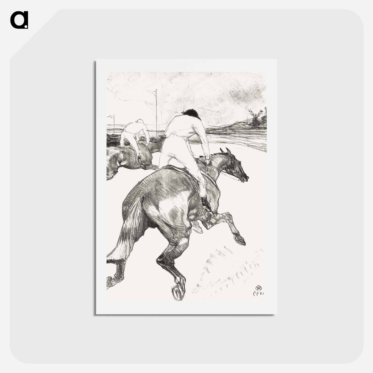 アートポストカード-The Jockey - アンリ ド トゥールーズ ロートレック Postcard.