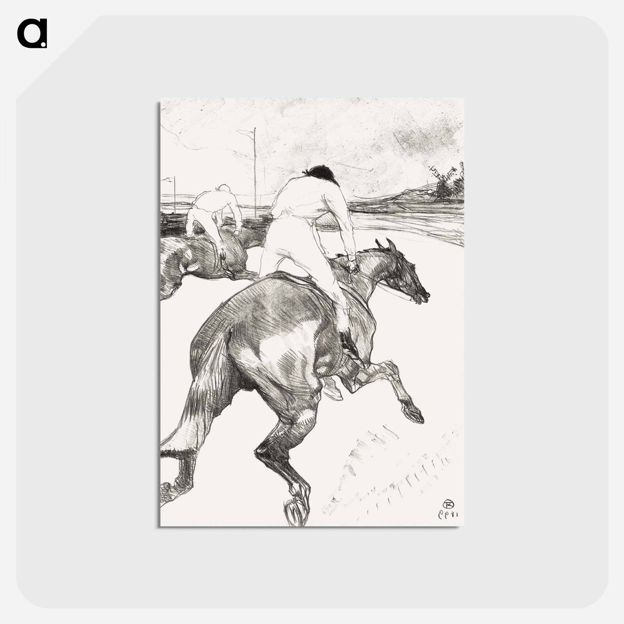 アートポストカード-The Jockey - アンリ ド トゥールーズ ロートレック Postcard.