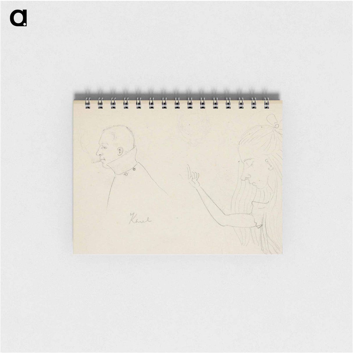 Portretkop van een rokende Karel - ユリー デ フラーハ Memo.