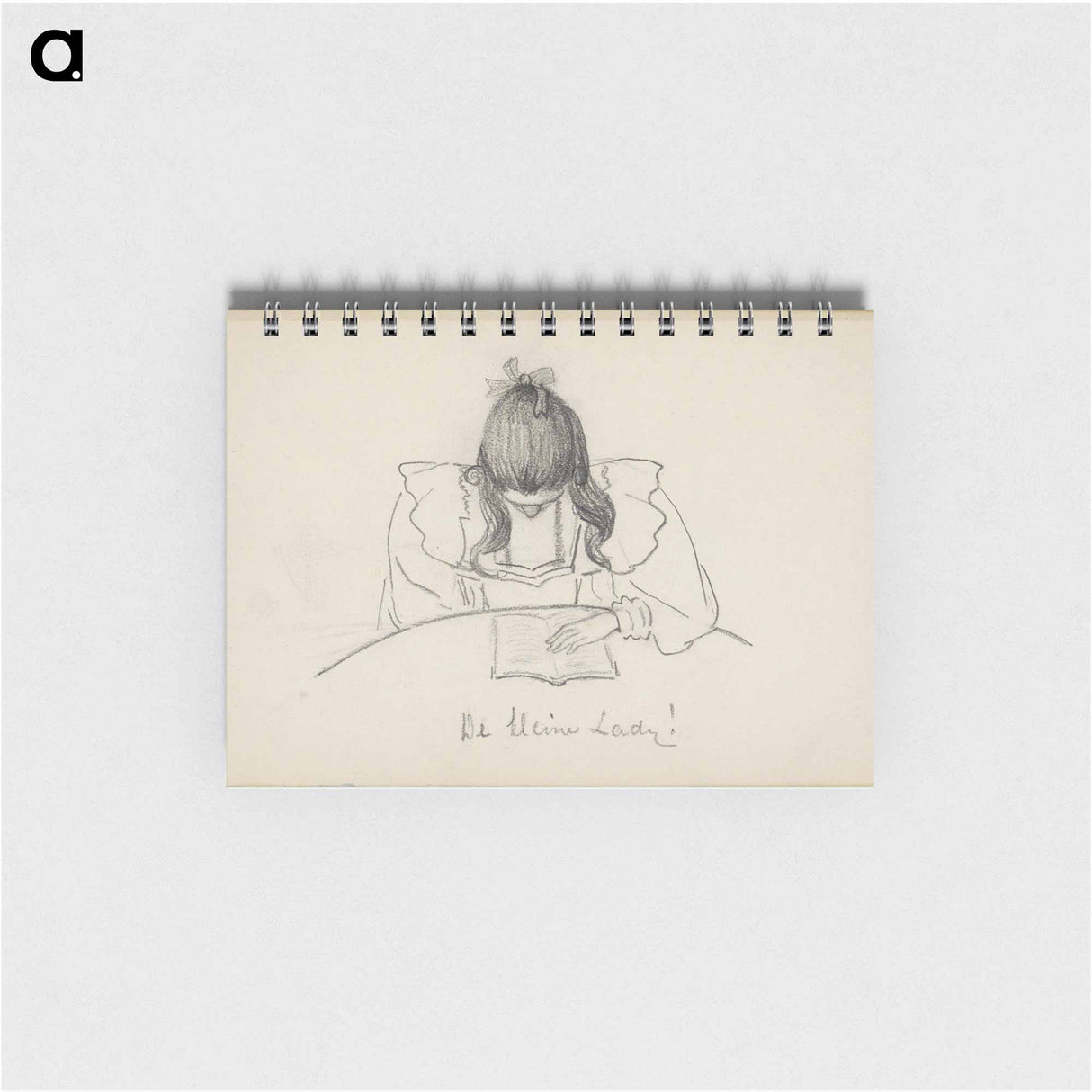 Meisje, zittend aan een tafel met het hoofd gebogen boven een open boek by Julie de Graag - ユリー デ フラーハ Memo.