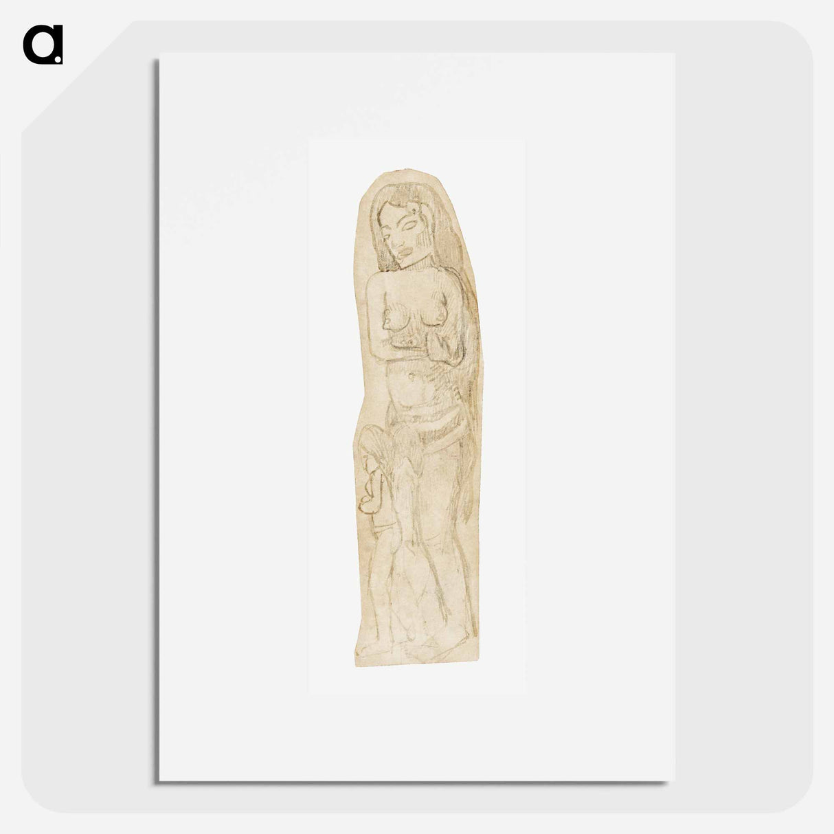 Sketch of Maori Woman and Child - Paul Gauguin Poster.