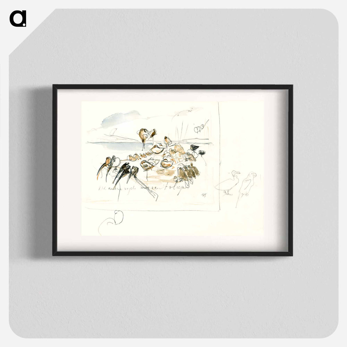 Schets voor illustratie in Hoe de vogels aan een koning kwamen - Theo van Hoytema Poster.