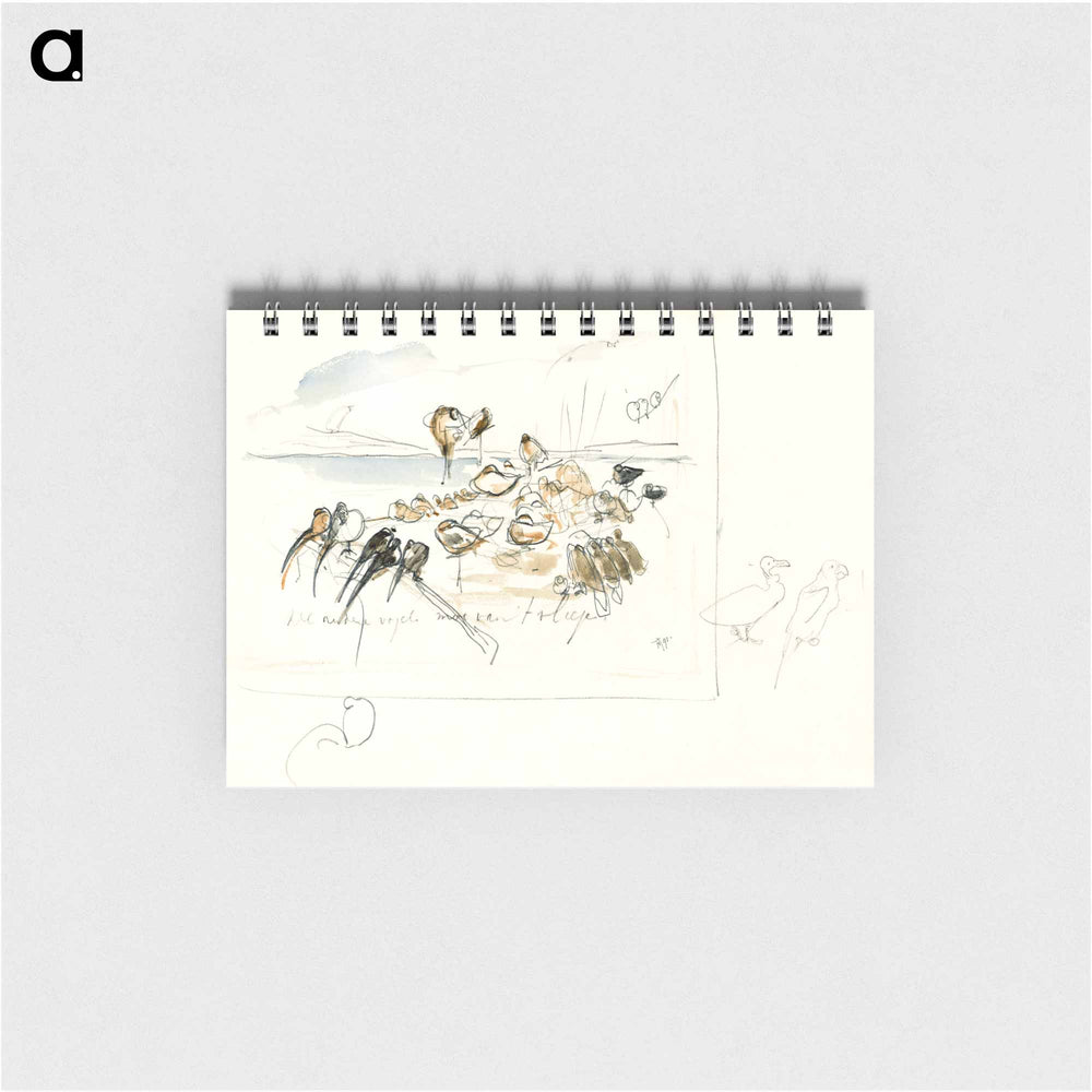 Schets voor illustratie in Hoe de vogels aan een koning kwamen - テオ ヴァン ホイテマ Memo.