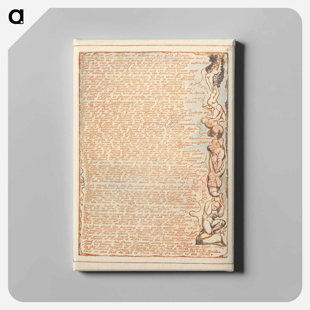 Jerusalem, Plate 42, "Thus Albion sat...." - William Blake Canvas.