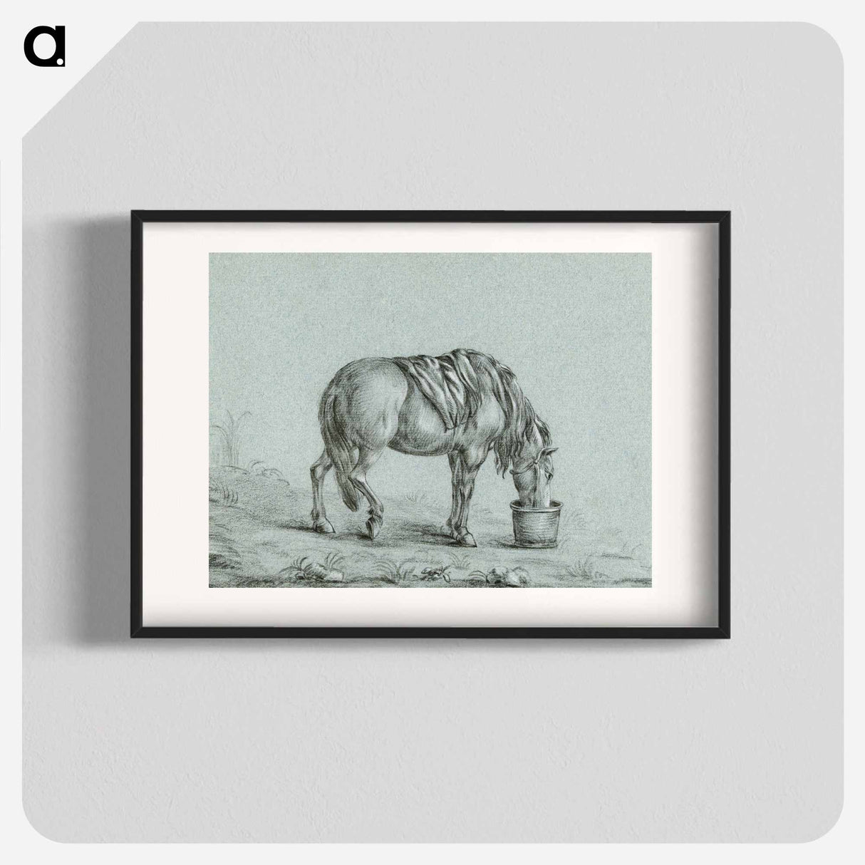 Horse eating from a bin - ジャン ベルナール Poster.