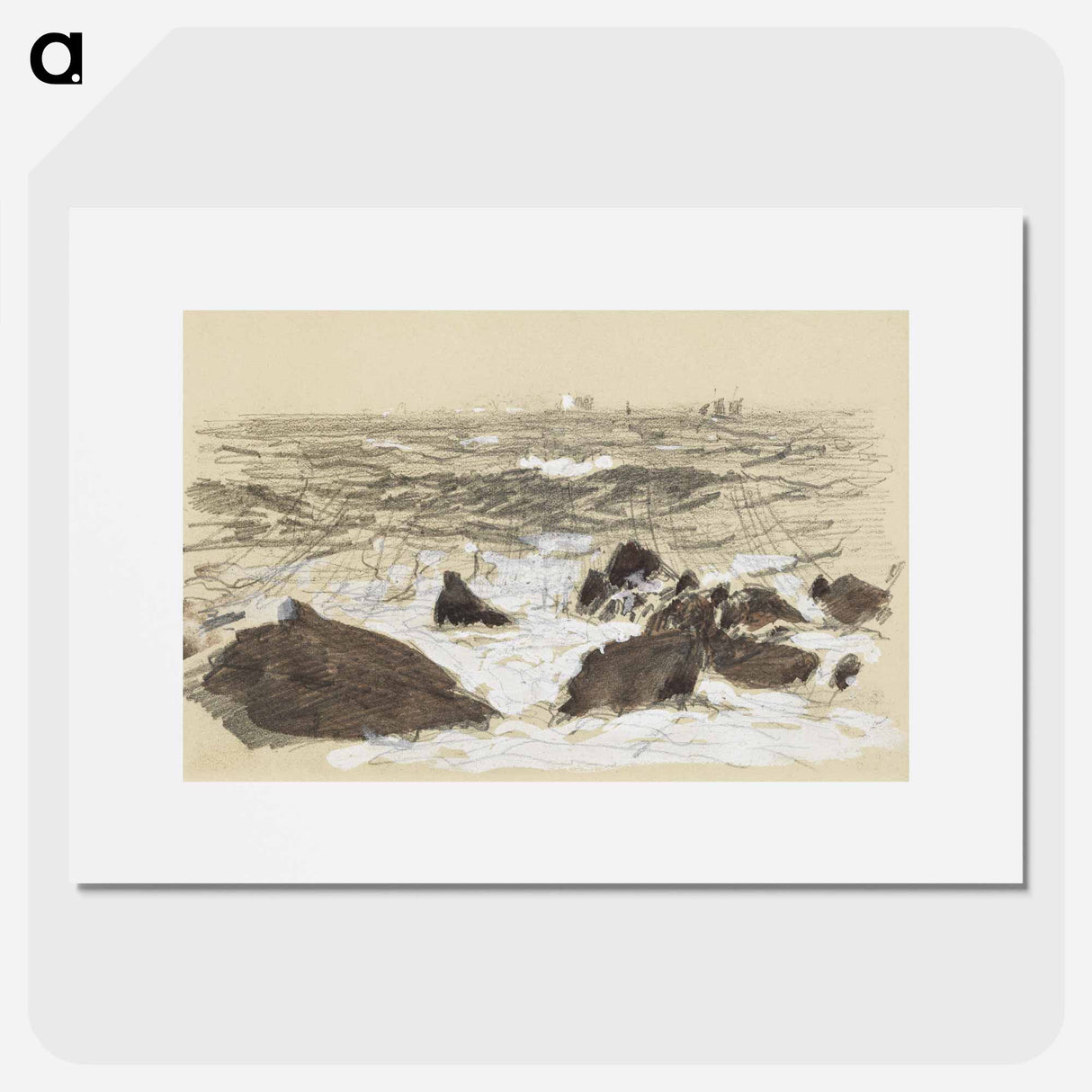 Waves Breaking on Rocks - John Singer Sargent Poster.