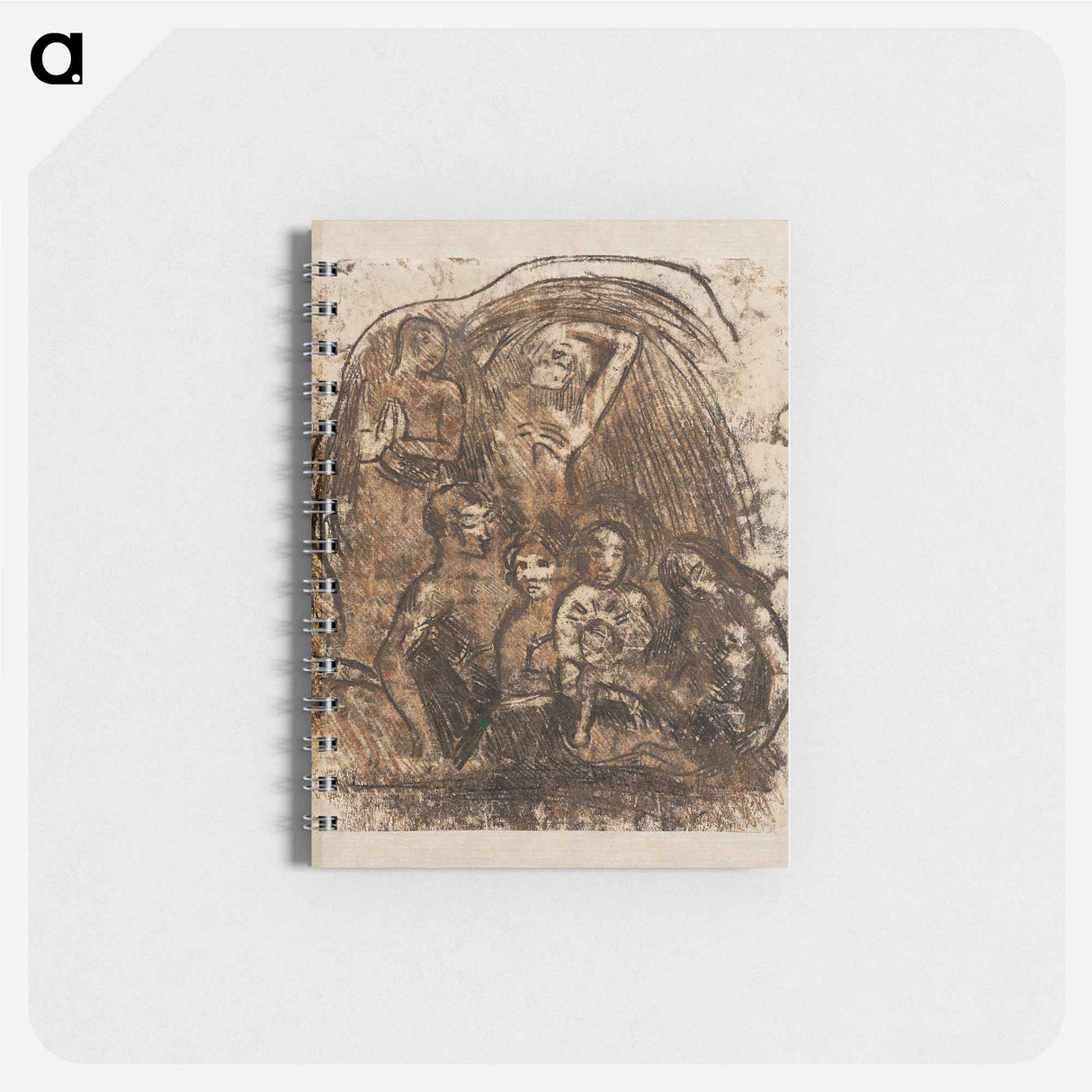 Nativity (Mother and Child Surrounded by Five Figures) - ポール ゴーギャン Memo.