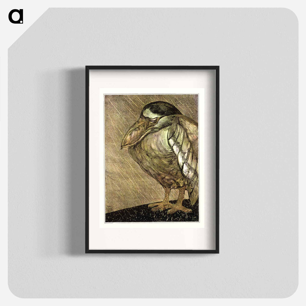 Schuitbekreiger in de regen - Theo van Hoytema Poster.