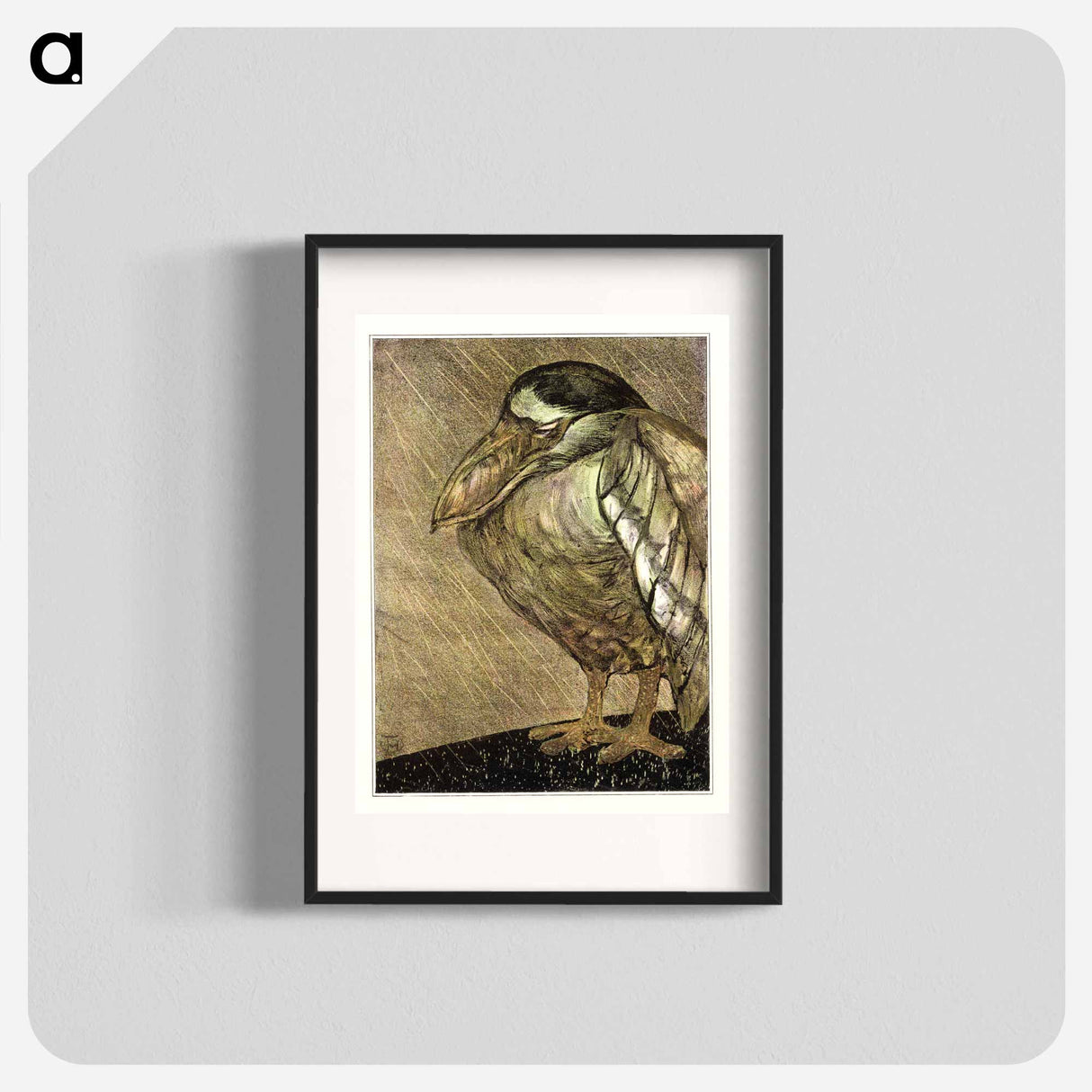 Schuitbekreiger in de regen - Theo van Hoytema Poster.