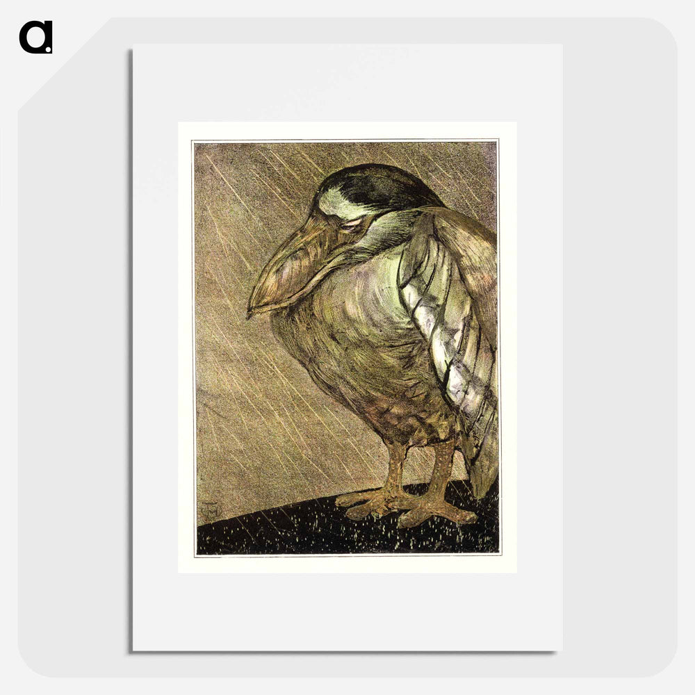 Schuitbekreiger in de regen - Theo van Hoytema Poster.