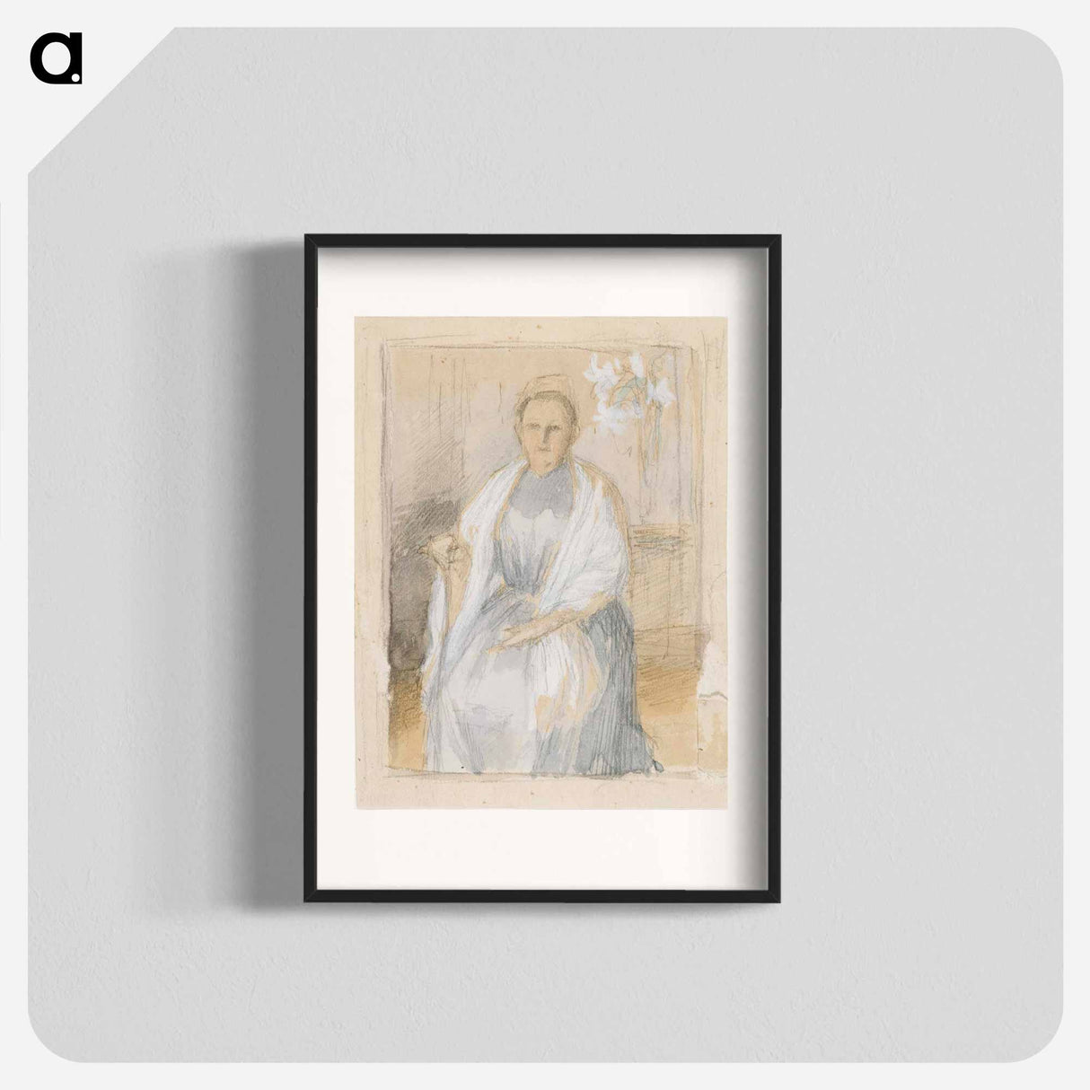 Portrait of Mrs. Anna Sinebrychoff, sketch - アルバート エーデルフェルト Poster.